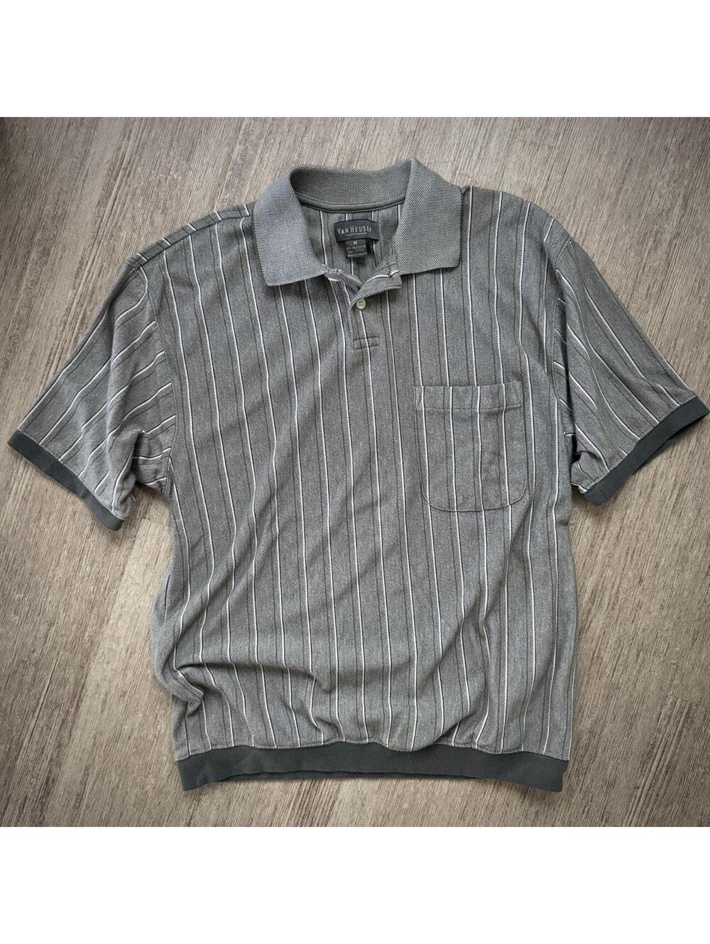 Van Heusen Men's Grey and white Polo-shirt